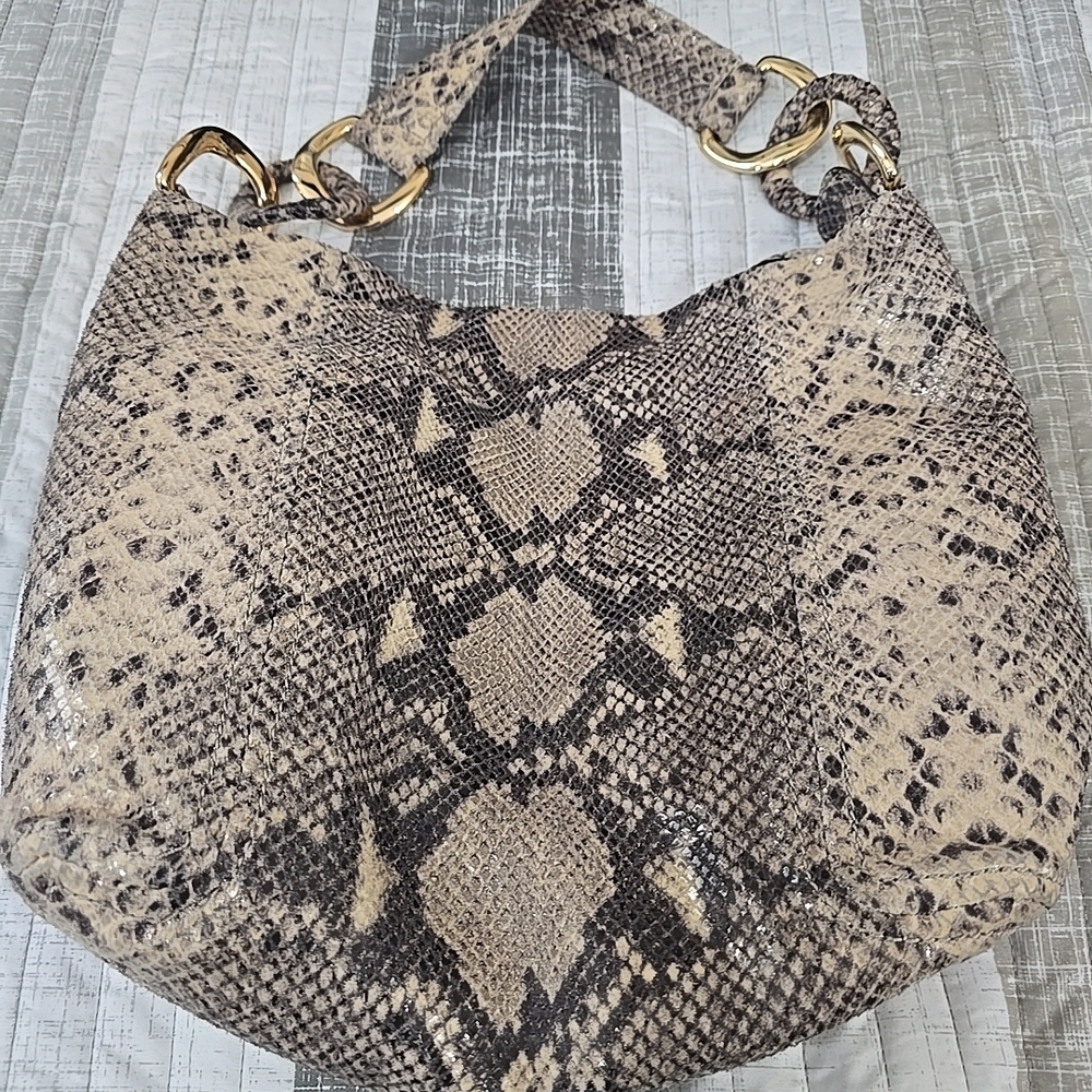 Michael Kors python print hobo bag, featuring gol… - image 11